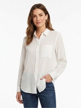 Anthropologie ($90) Beach Lunch Lounge White Weekend Shirt - PTP 22